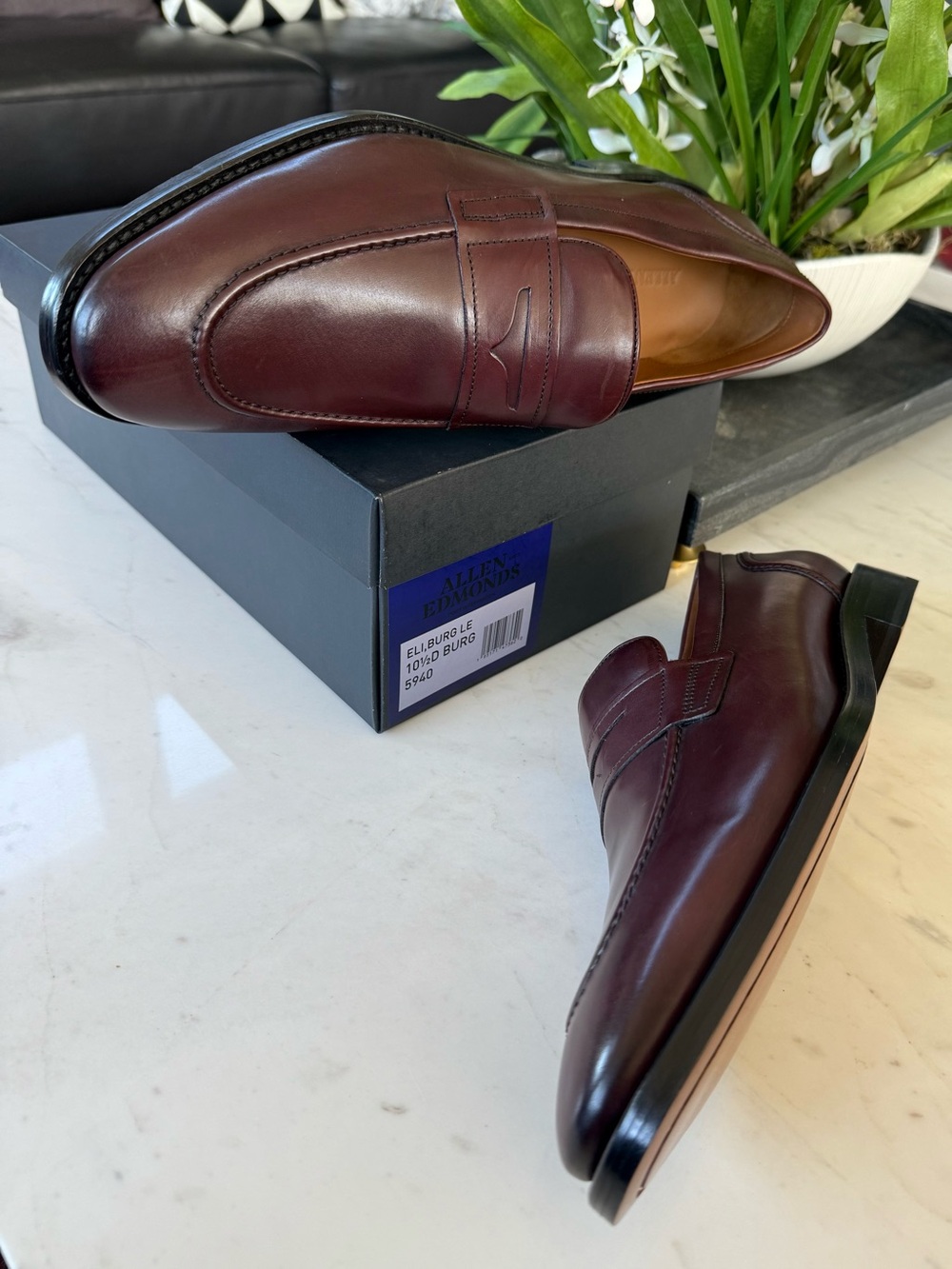 New Allen Edmonds Eli Leather Penny Loafers - Picture 6 of 16